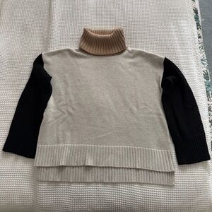 Michael Stars Grey, Cream and Black Turtleneck Sweater, size medium